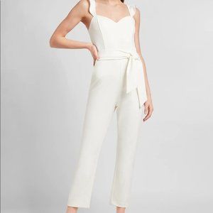 Express off White ruffle sleeve jumpsuit size S